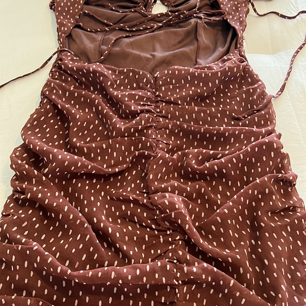 🤎 Brown Chiffon Dress - Picture 7 of 10